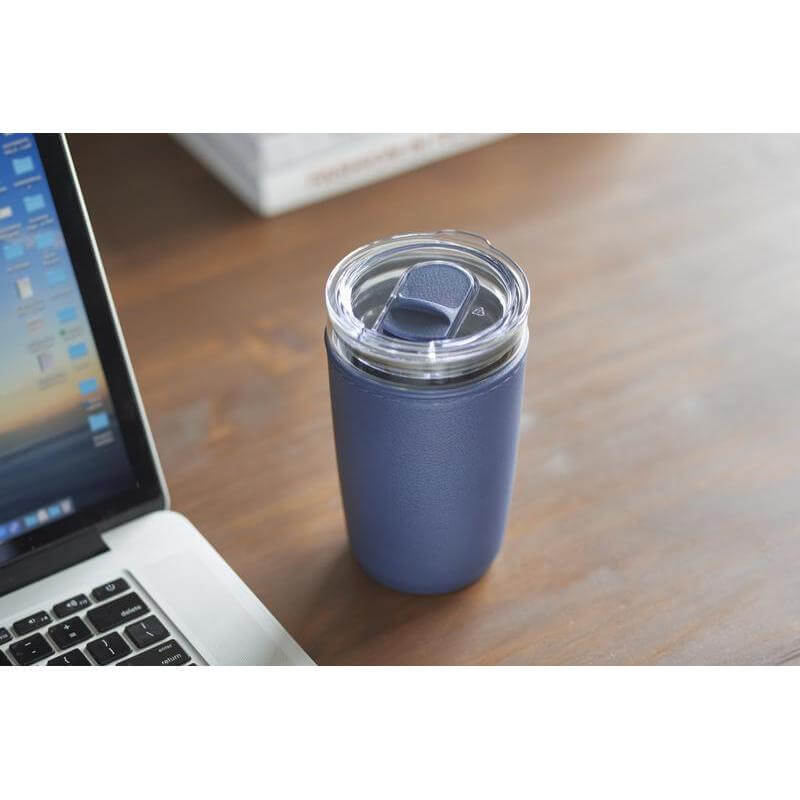 Hans Larsen Premium Glass Tumbler with Recycled Protective Sleeve - Blue