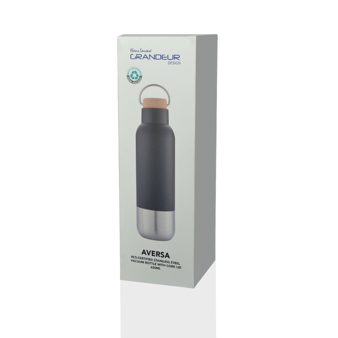 Hans Larsen RCS Recycled Stainless Steel Insulated Water Bottle - Black
