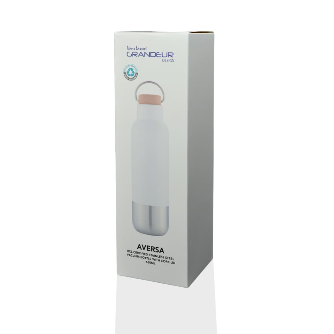Hans Larsen RCS Recycled Stainless Steel Insulated Water Bottle - White