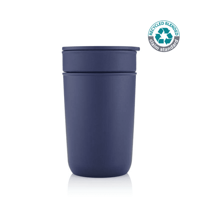 Hans Larsen Premium Ceramic Tumbler With Recycled Protective Sleeve - Blue