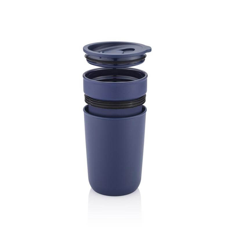 Hans Larsen Premium Ceramic Tumbler With Recycled Protective Sleeve - Blue