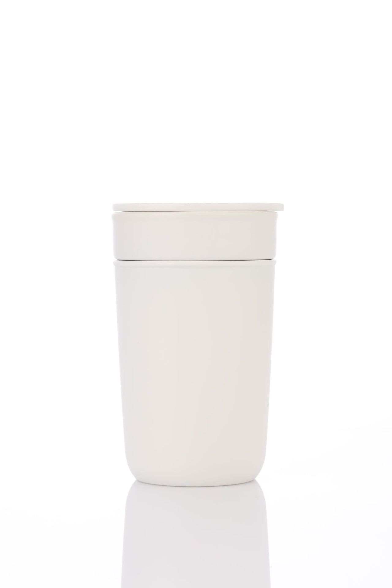 Hans Larsen Premium Ceramic Tumbler With Recycled Protective Sleeve - White