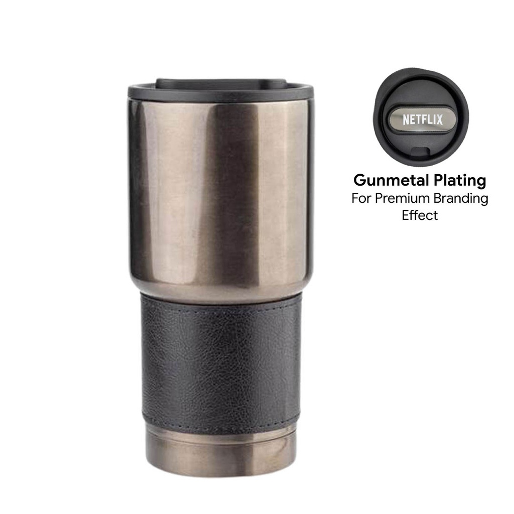 Hans Larsen Insulated Tumbler with Grip Sleeve 530ml - Black