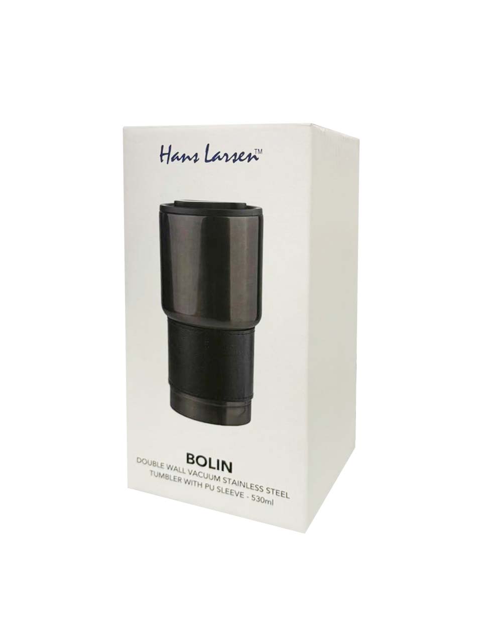 Hans Larsen Insulated Tumbler with Grip Sleeve 530ml - Black
