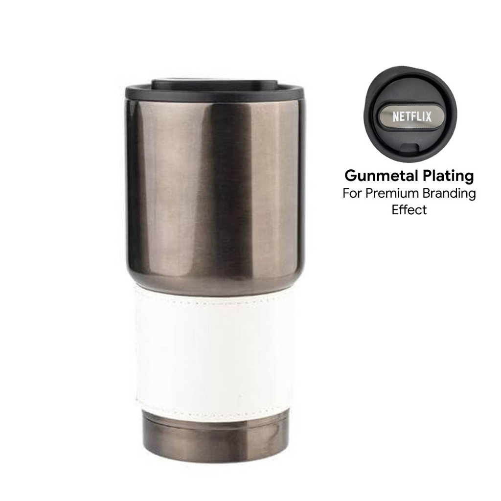 Hans Larsen Insulated Tumbler with Grip Sleeve 530ml - White