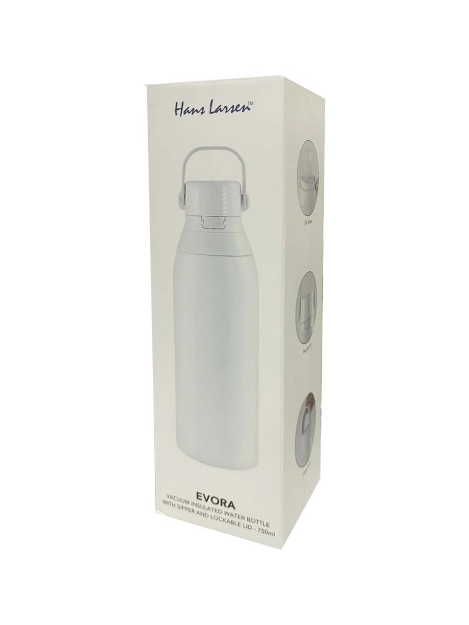 Hans Larsen Double Wall Stainless Steel Vacuum Bottle - 750ml - White