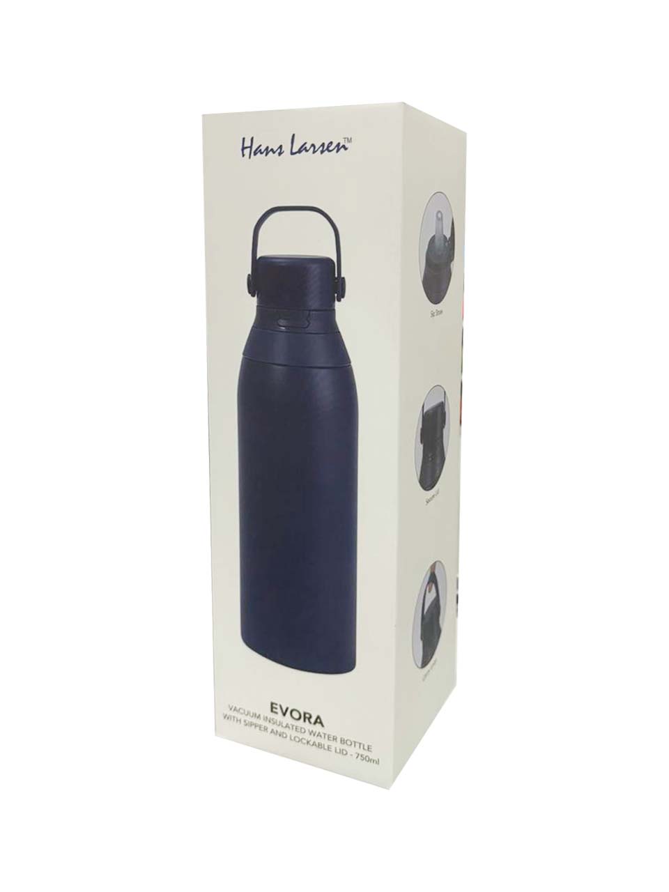 Hans Larsen Double Wall Stainless Steel Vacuum Bottle - 750ml - Navy
