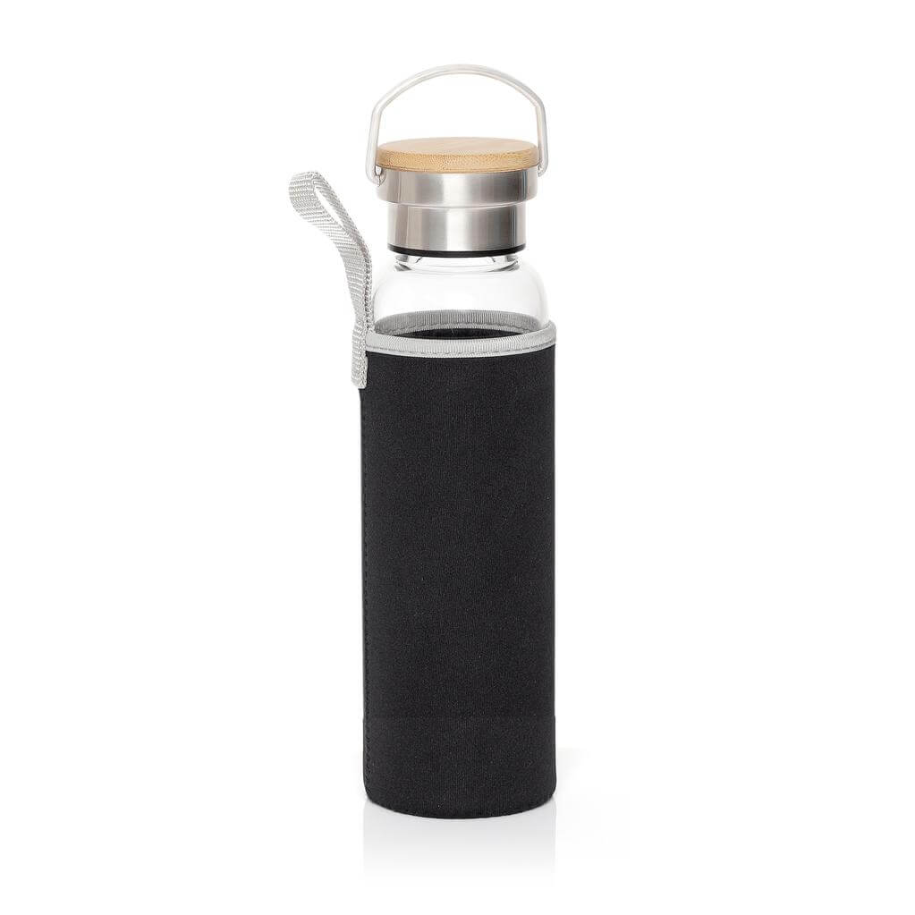 Hans Larsen Borosilicate Glass Bottle with Neo Sleeve - Black