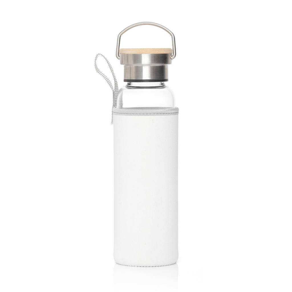 Hans Larsen Borosilicate Glass Bottle with Neo Sleeve - White