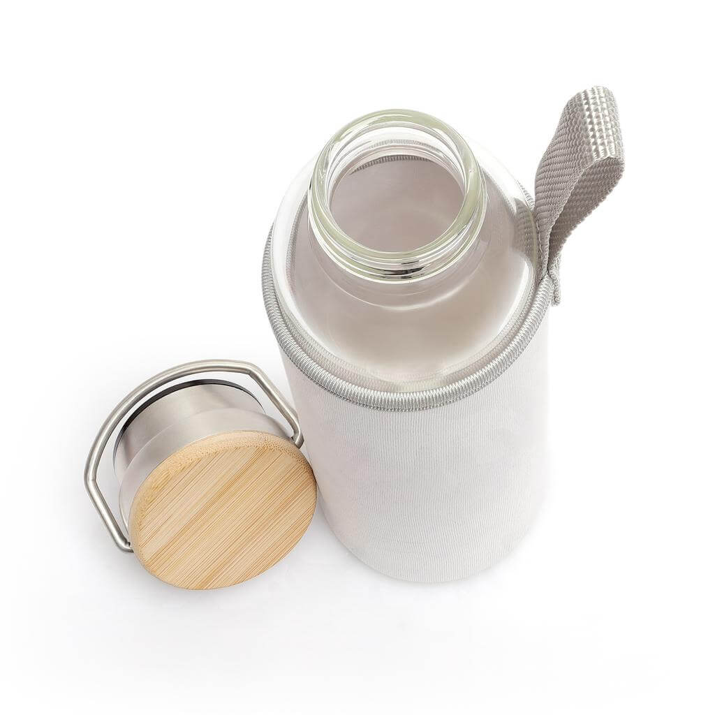 Hans Larsen Borosilicate Glass Bottle with Neo Sleeve - White
