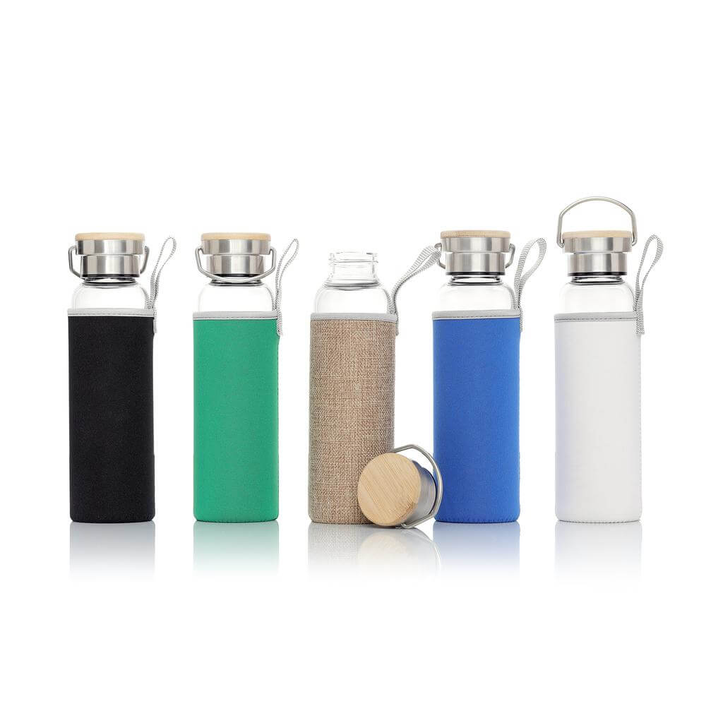 Hans Larsen Borosilicate Glass Bottle with Neo Sleeve - White