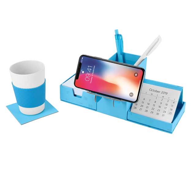 eco-neutral Memo/Calendar Cube - Blue