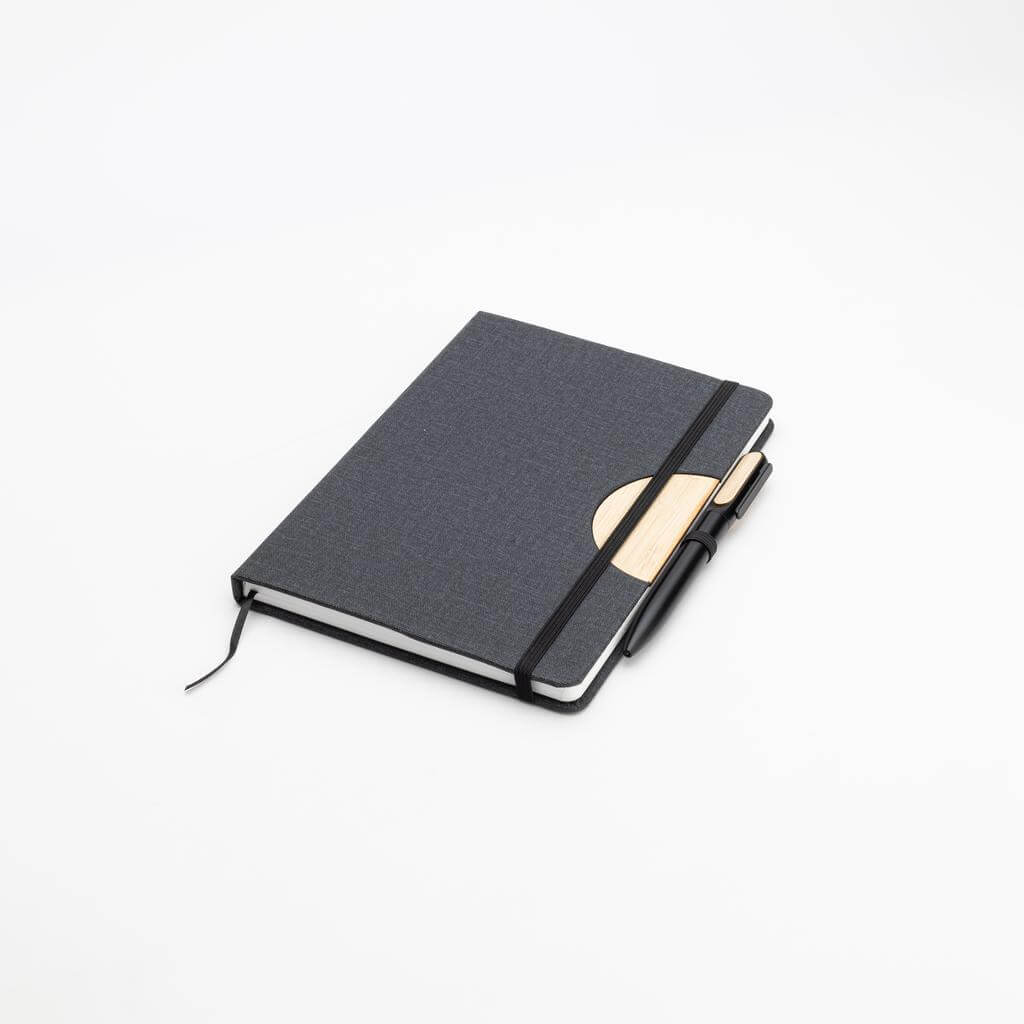Set of A5 Notebook and Pen with Bamboo Element
