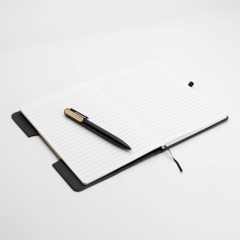 Set of A5 Notebook and Pen with Bamboo Element