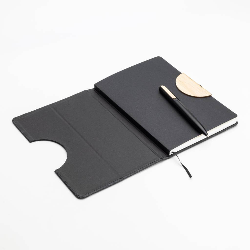 Set of A5 Notebook and Pen with Bamboo Element