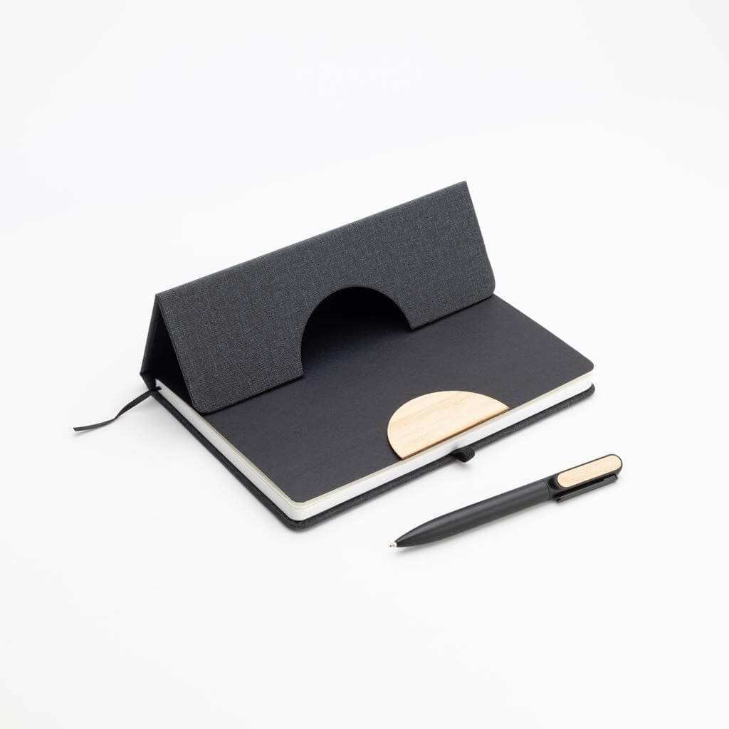 Set of A5 Notebook and Pen with Bamboo Element