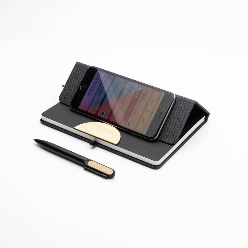 Set of A5 Notebook and Pen with Bamboo Element