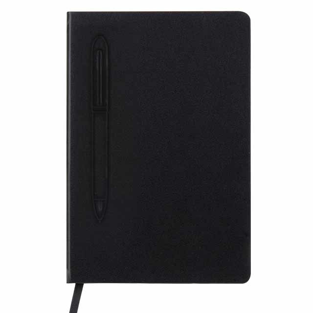 Giftology A5 Hard Cover Notebook with Metal Pen - Black