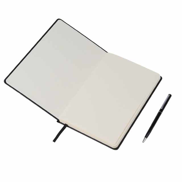 Giftology A5 Hard Cover Notebook with Metal Pen - Black