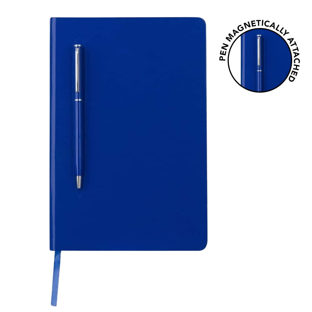 Giftology A5 Hard Cover Notebook with Metal Pen - Blue
