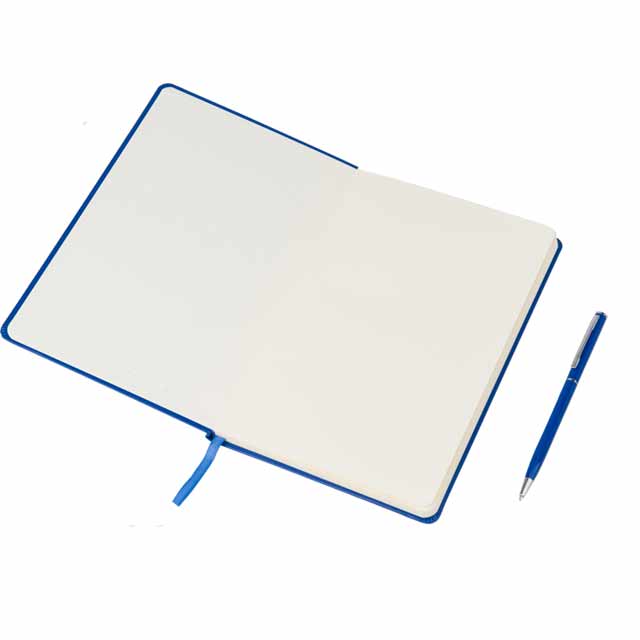 Giftology A5 Hard Cover Notebook with Metal Pen - Blue