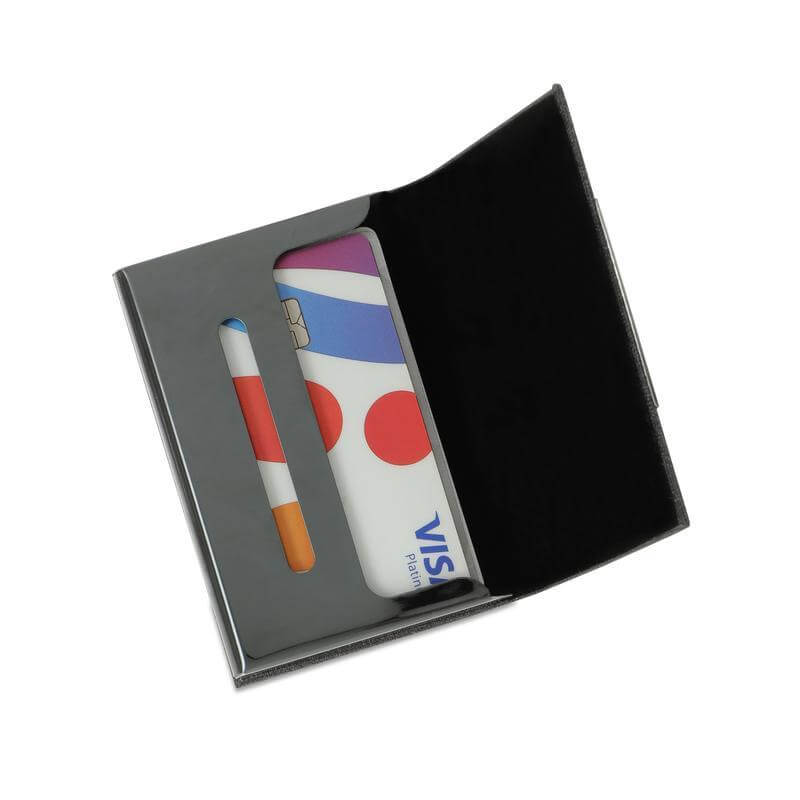Giftology Gift Set (Card Holder, Key Chain and Pen) - Grey