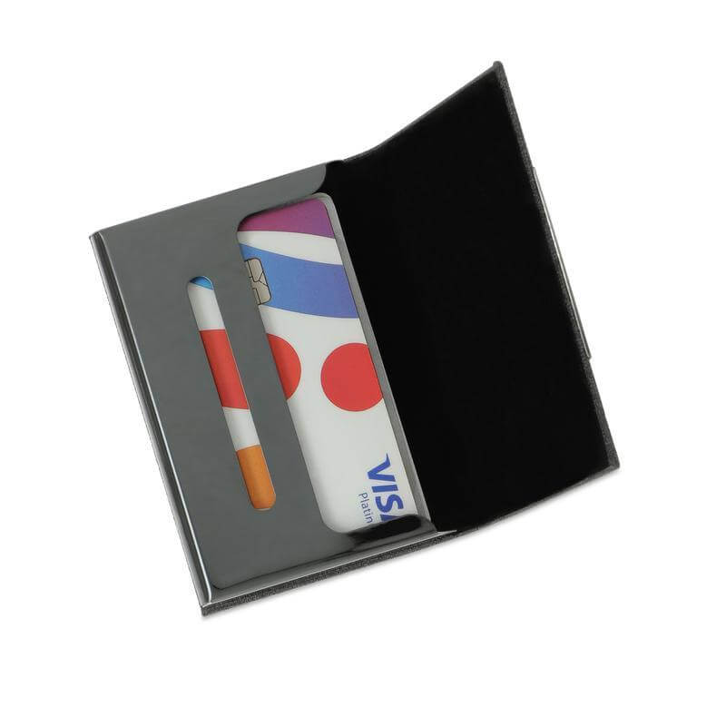 Giftology Gift Set (Card Holder, Key Chain and Pen) - Black