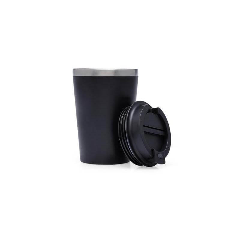 Giftology Set of Double Walled Tumbler, A5 Notebook and Pen - Black