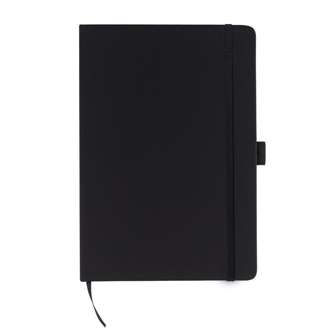 Giftology Set of Double Walled Tumbler, A5 Notebook and Pen - Black