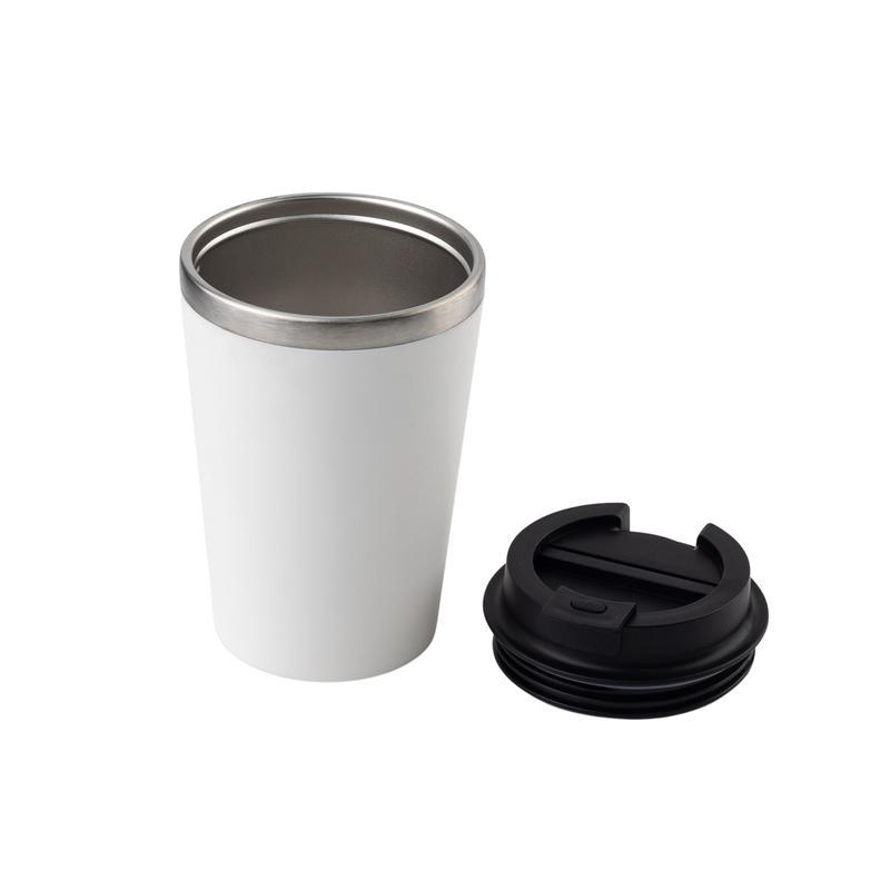 Giftology Set of Double Walled Tumbler, A5 Notebook and Pen - White