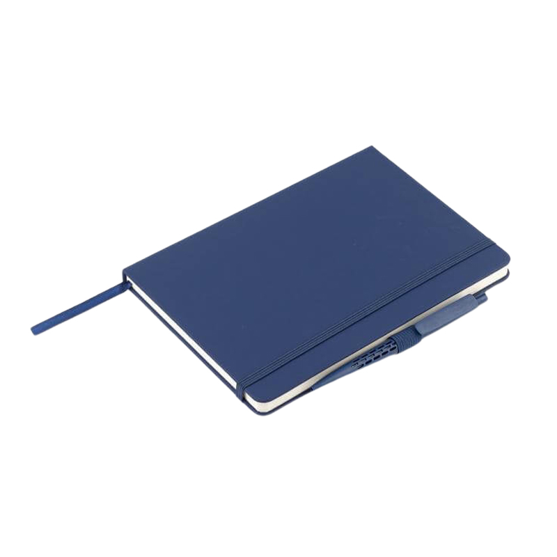 Giftology Set of Double Walled Tumbler, A5 Notebook and Pen - Navy Blue