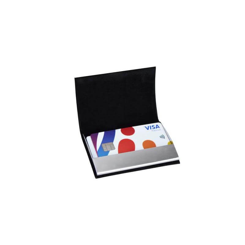 Executive Set of Passport Cover, Name Card Holder and Metal Pen - Black
