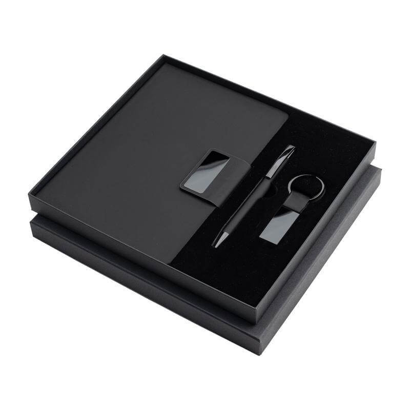 Giftology Set of Notebook, Keychain and Pen - Black