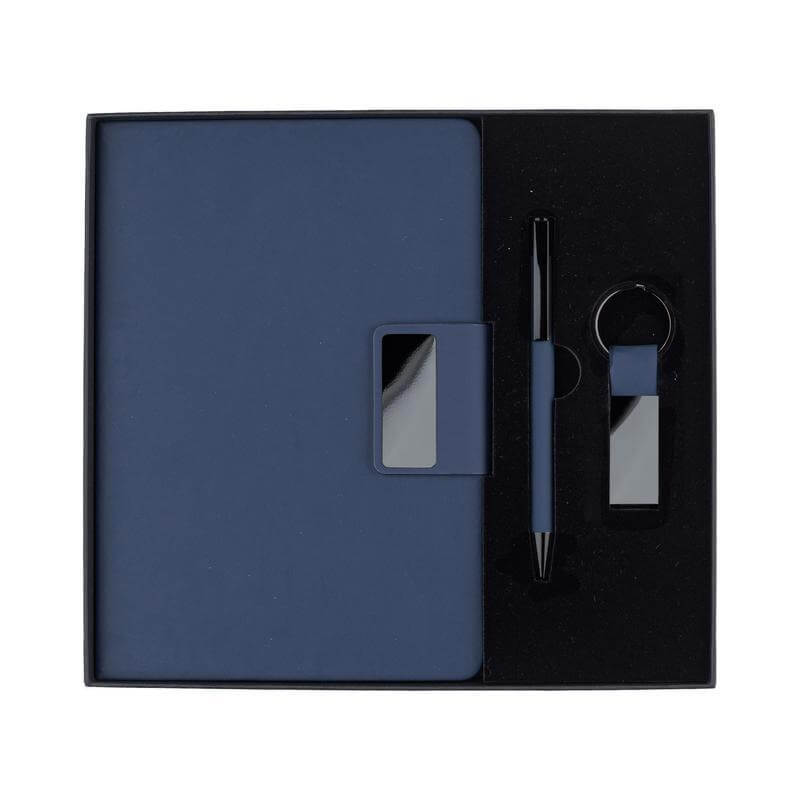 Giftology Set of Notebook, Keychain and Pen - Blue