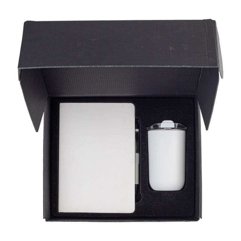 Giftology Set of Tumbler, A5 Notebook and Pen - White