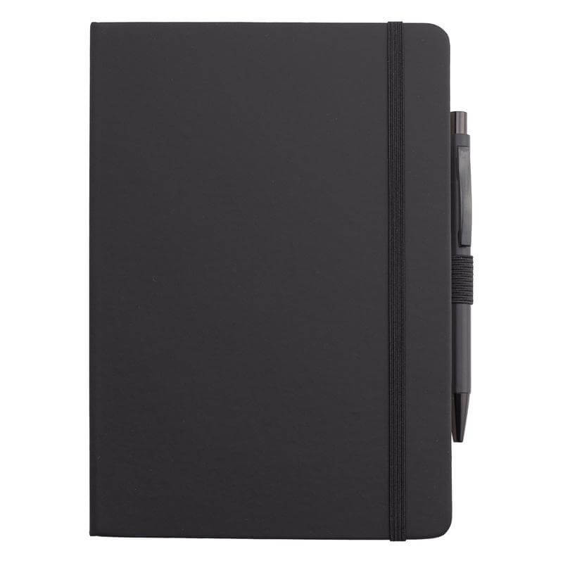 Giftology Set of Tumbler, A5 Notebook and Pen - Black