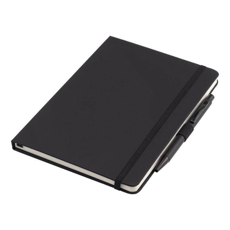 Giftology Set of Tumbler, A5 Notebook and Pen - Black