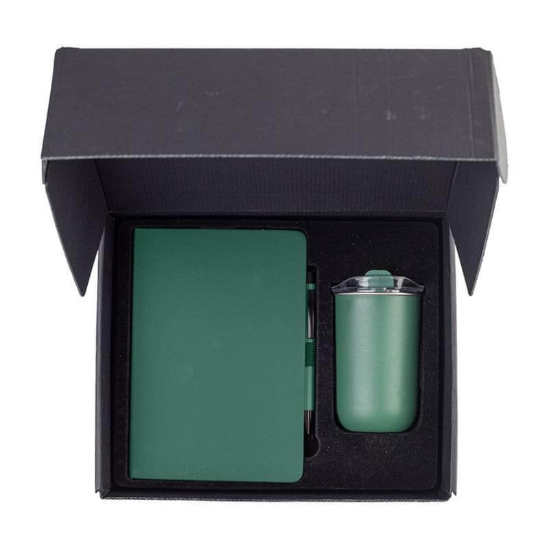 Giftology Set of Tumbler, A5 Notebook and Pen - Green
