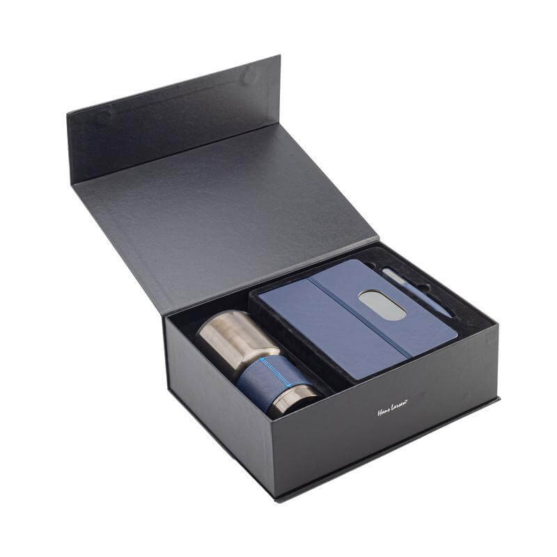 Hans Larsen Gift Set of Tumbler, Notebook and Pen - Blue