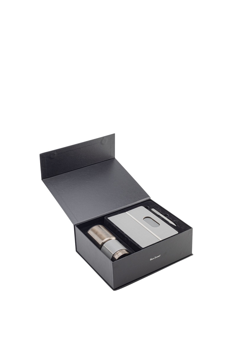 Hans Larsen Gift Set of Tumbler, Notebook and Pen - Grey