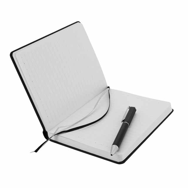 SANTHOME Set Of PU Thermo Notebook And Pen - Black