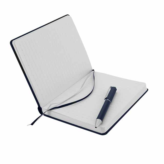SANTHOME Set Of PU Thermo Notebook And Pen - Blue