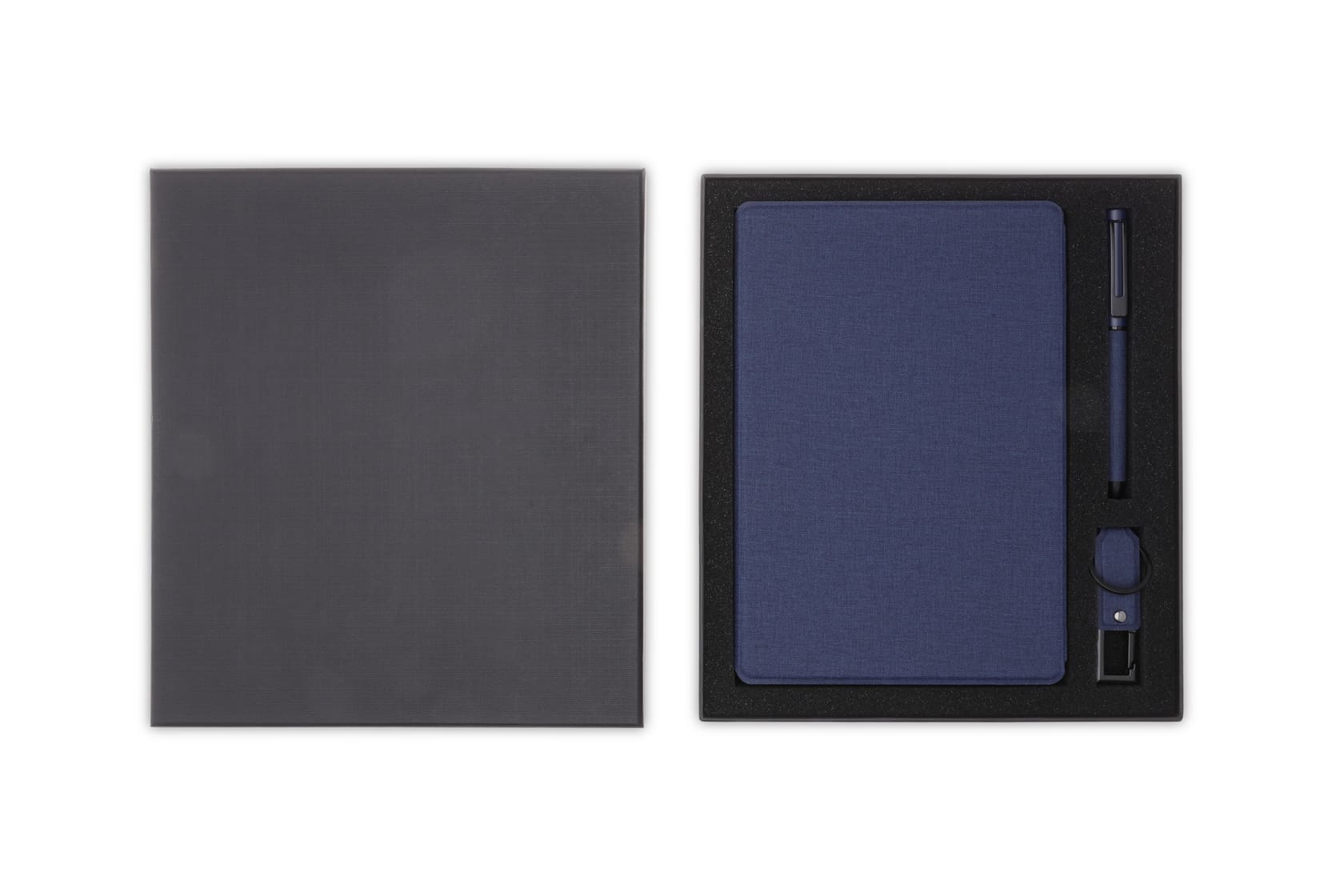 CHANGE ZERO Sustainable Gift Set with Refillable Notebook, Pen & USB Keychain - Navy