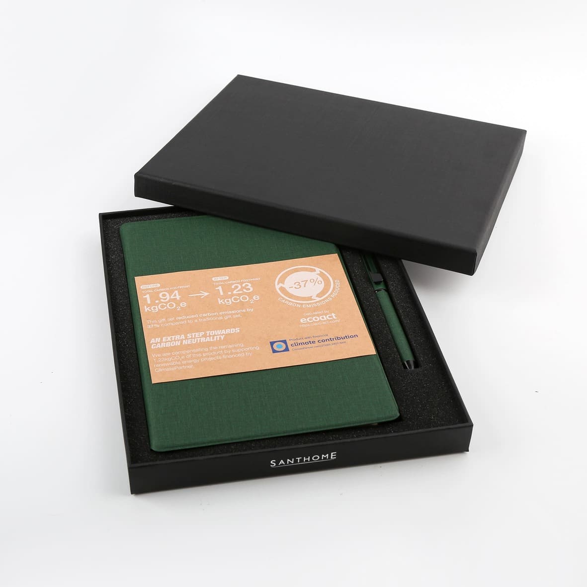 CHANGE ZERO Sustainable Gift Set with Refillable Notebook & Pen - Green