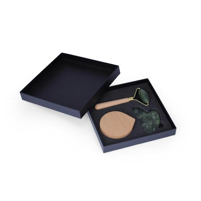 Set of Jade Face Roller, Guasha and Mirror