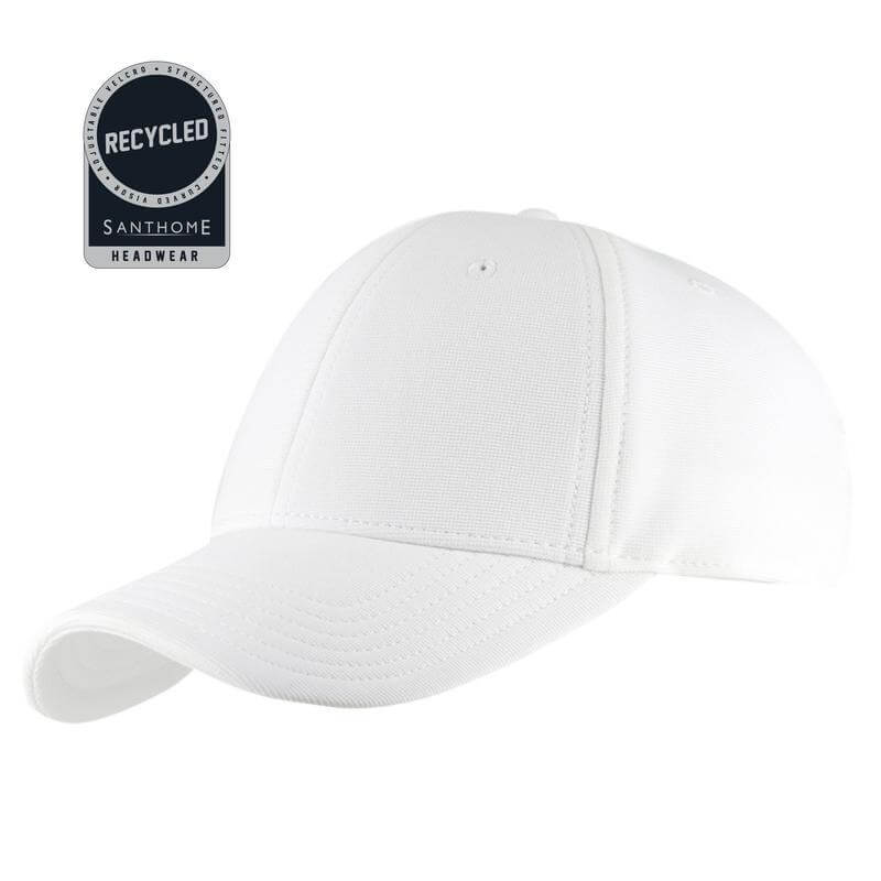 Santhome Recycled 6 Panel Adjustable Cap - White
