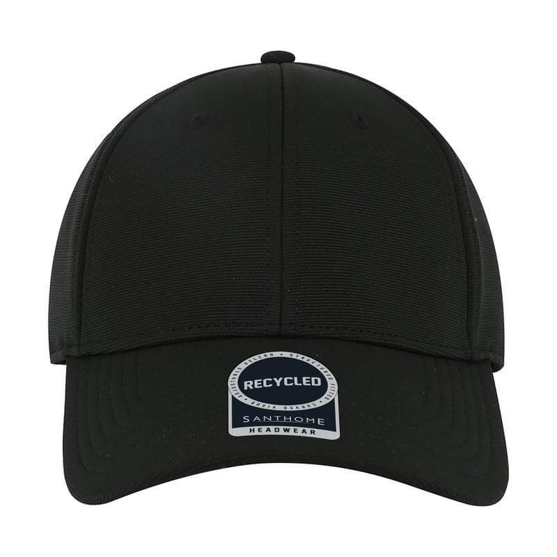 Santhome Recycled 6 Panel Adjustable Cap - Black
