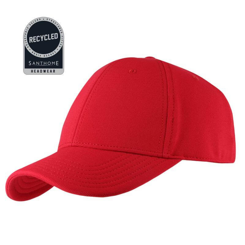 Santhome Recycled 6 Panel Adjustable Cap - Red