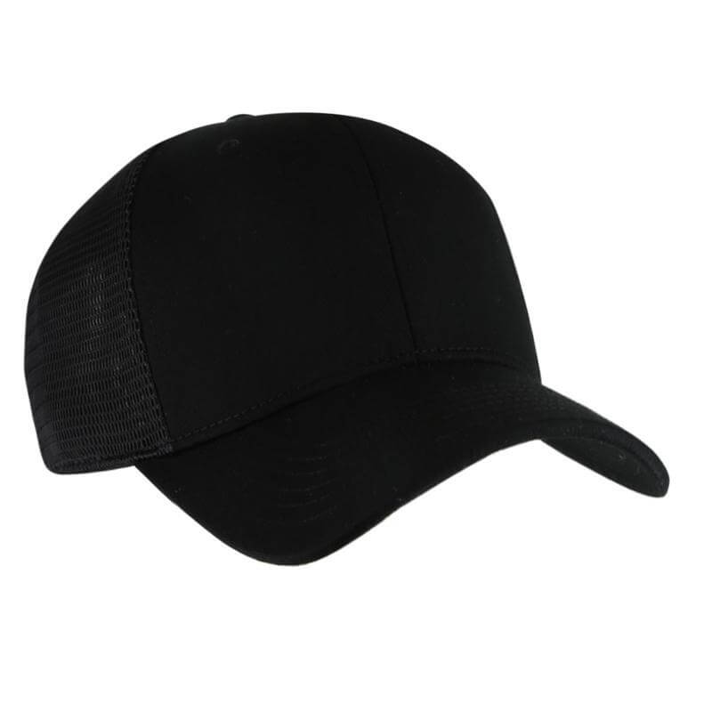 Santhome 6 Panel Trucker Cap - Black