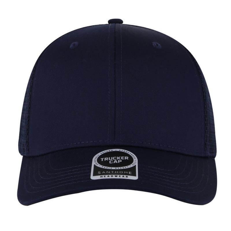 Santhome 6 Panel Trucker Cap - Navy Blue